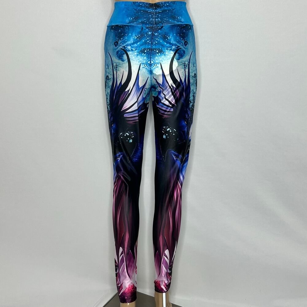 CYN by Cynthia Mehra Fantasy Dragon Leggings Purple Graphic Women’s L/XL NWT